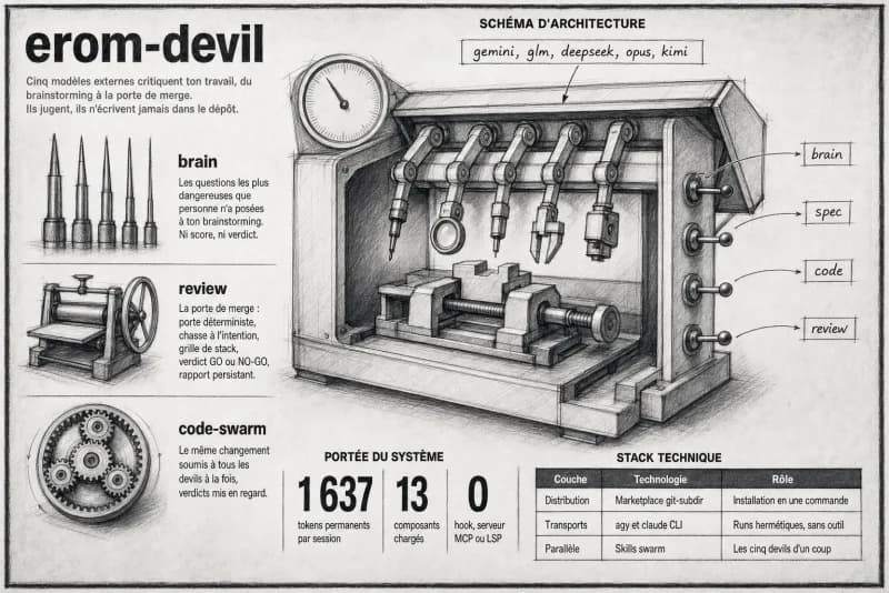Planche au fusain du plugin Devil : Avocats du diable & Revue critique.